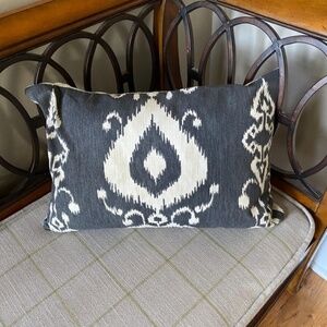 Grey Ikat Print accent pillow cover